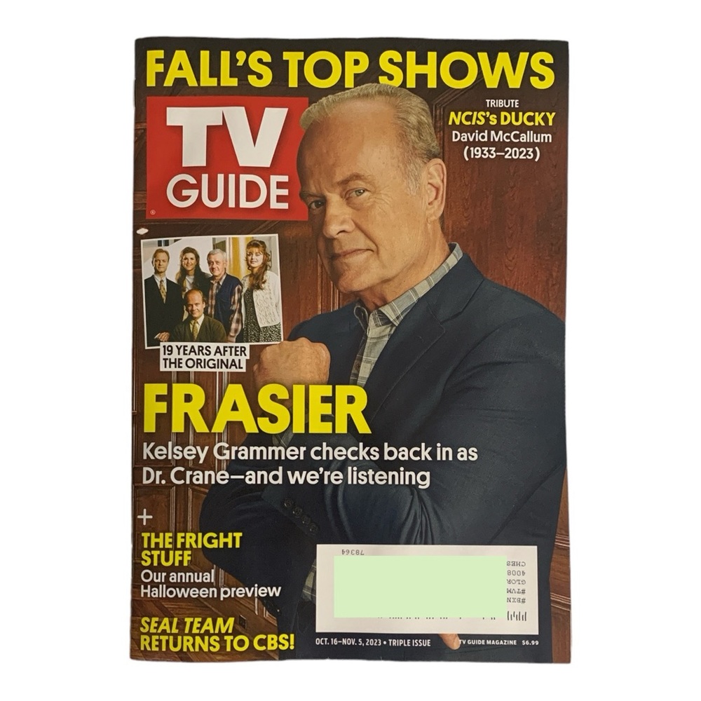 TV Guide Magazine October 16 2023 Frasier NCIS Tribute Ducky Seal Team Halloween